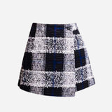 Tweed check wrap culotte