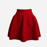 zipper knit flared mini skirt