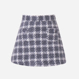 angora check tweed skort