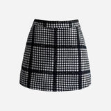 culotte en tweed à gros carreaux