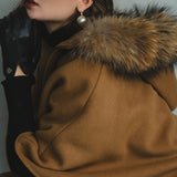 FOX fur cape coat