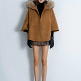 FOX fur cape coat