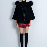 FOX fur cape coat