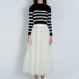 Fluffy striped knit