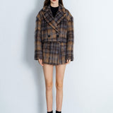 Mohair check short coat