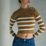 Fluffy striped knit