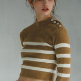 Fluffy striped knit