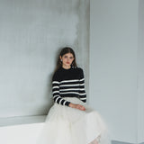 Fluffy striped knit