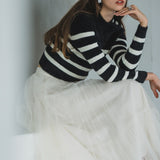 Fluffy striped knit