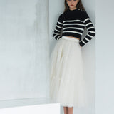 Fluffy striped knit