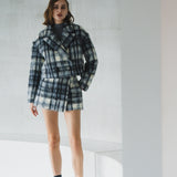 Mohair check short coat