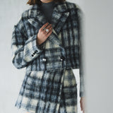 Mohair check short coat