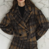 Mohair check short coat