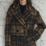 Mohair check short coat