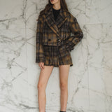 Mohair check short coat