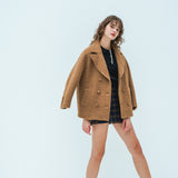 Handmade stitch wool jacket coat