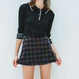 angora check tweed skort