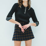 angora check tweed skort