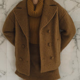 Handmade stitch wool jacket coat