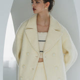 Handmade stitch wool jacket coat