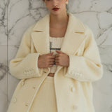 Handmade stitch wool jacket coat