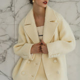 Handmade stitch wool jacket coat