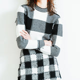 fringe gingham sweater