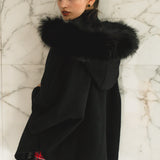 FOX fur cape coat