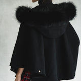 FOX fur cape coat