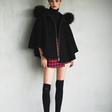 FOX fur cape coat