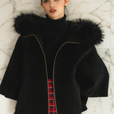 FOX fur cape coat