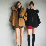 FOX fur cape coat