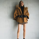 FOX fur cape coat