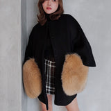 pocket fur cocoon coat